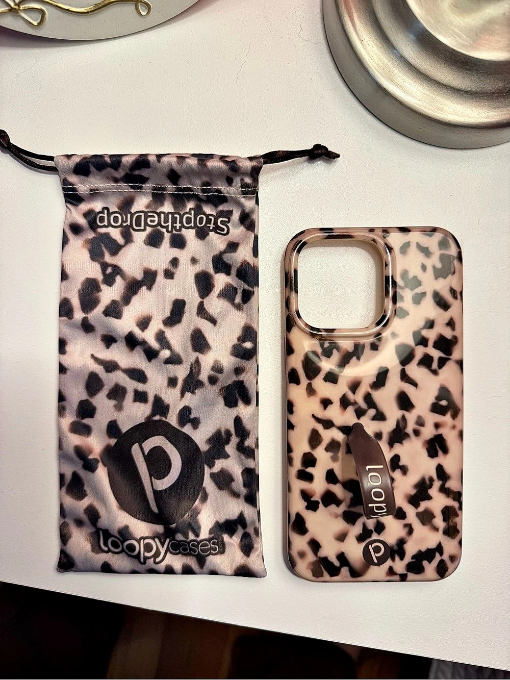 Loopy Animal Print Phone Case with Pouch Like New